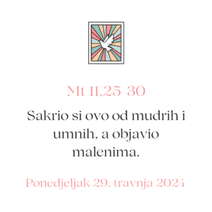 evanđelje dana 29 04